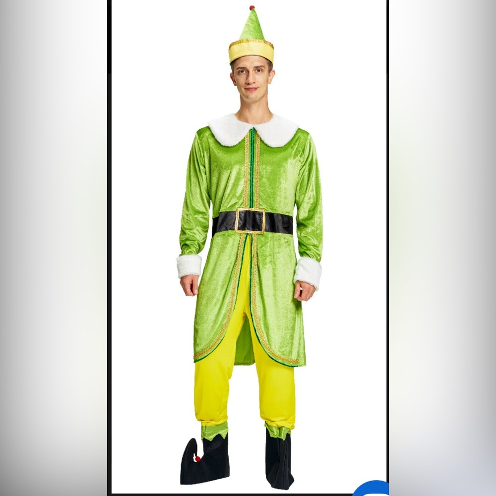 Men Buddy the Elf Coat #2, men size L-XL 36-40, No Pants,Shoe cover ,hat